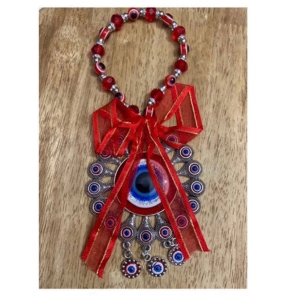 🆕Red Evil Eye Hanger Amulet Beaded Eye Charm 🆕 - Picture 1 of 4